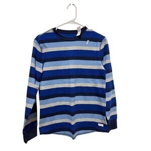 NWT  Gap Thermal Long Sleeve Boys XXL Blue Grey Stripe
